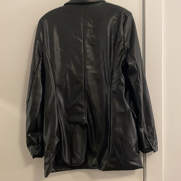 Joie Black Faux Leather Blazer - Picture 5 of 6
